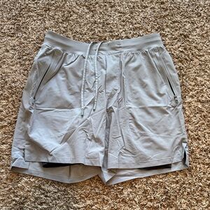 lululemon Light Gray license to train shorts with liner.